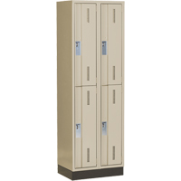Casiers robustes Concorde, 2 niveaux, Bloc de 2, 24" x 18" x 76", Acier, Beige, Soud&eacute; (assembl&eacute;) Kelford