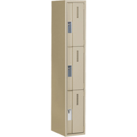 Concorde Heavy-Duty Lockers, 3 -tier, 12" x 18" x 72", Steel, Beige, Welded (Assembled) Kelford