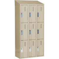 Concorde Heavy-Duty Lockers, 3 -tier, Bank of 3, 36" x 18" x 78", Steel, Beige, Welded (Assembled) Kelford