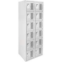 Clean Line Lockerettes, 6 -tier, Bank of 2, 18" x 72" x 12", Steel Kelford