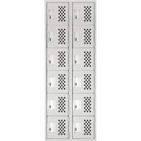 Clean Line Lockerettes, 6 -tier, Bank of 2, 18" x 72" x 12", Steel Kelford