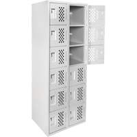 Clean Line Lockerettes, 6 -tier, Bank of 2, 18" x 72" x 12", Steel Kelford