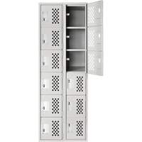 Clean Line Lockerettes, 6 -tier, Bank of 2, 18" x 72" x 12", Steel Kelford