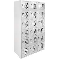 Clean Line Lockerettes, 6 -tier, Bank of 3, 18" x 72" x 12", Steel Kelford