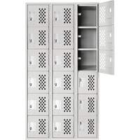 Clean Line Lockerettes, 6 -tier, Bank of 3, 18" x 72" x 12", Steel Kelford