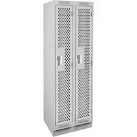 Casiers Clean Line, Bloc de 2, 24" x 15" x 76", Acier, Gris, Rivet (assembl&eacute;), Perfor&eacute; Kelford