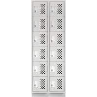 Assembled Lockerettes Clean Line Perforated Economy Lockers, 6 -tier, Bank of 2, 18" x 72" x 12", Steel Kelford