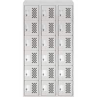 Assembled Lockerettes Clean Line Perforated Economy Lockers, 6 -tier, Bank of 3, 18" x 72" x 12", Steel Kelford