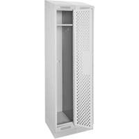 Clean Line Lockers, Bank of 2, 24" x 12" x 82", Steel, Grey, Rivet (Assembled), Perforated Kelford