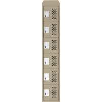 Assembled Lockerettes Clean Line Perforated Economy Lockers, 6 -tier, 18" x 72" x 12", Steel Kelford
