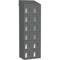 Concorde Heavy-Duty Lockers, 6 -tier, Bank of 2, 24" x 18" x 78", Steel, Charcoal, Welded (Assembled) Kelford