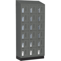 Concorde Heavy-Duty Lockers, 6 -tier, Bank of 3, 36" x 18" x 82", Steel, Charcoal, Welded (Assembled) Kelford