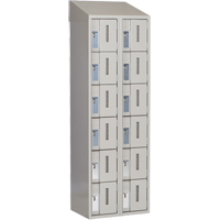 Concorde Heavy-Duty Lockers, 6 -tier, Bank of 2, 24" x 18" x 78", Steel, Grey, Welded (Assembled) Kelford
