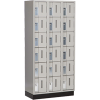 Concorde Heavy-Duty Lockers, 6 -tier, Bank of 3, 36" x 18" x 76", Steel, Grey, Welded (Assembled) Kelford