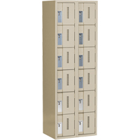 Concorde Heavy-Duty Lockers, 6 -tier, Bank of 2, 24" x 18" x 72", Steel, Beige, Welded (Assembled) Kelford