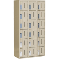Concorde Heavy-Duty Lockers, 6 -tier, Bank of 3, 36" x 18" x 72", Steel, Beige, Welded (Assembled) Kelford
