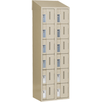 Concorde Heavy-Duty Lockers, 6 -tier, Bank of 2, 24" x 18" x 78", Steel, Beige, Welded (Assembled) Kelford
