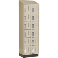 Concorde Heavy-Duty Lockers, 6 -tier, Bank of 2, 24" x 18" x 82", Steel, Beige, Welded (Assembled) Kelford