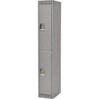 Lockers, 2 -tier, 12" x 18" x 72", Steel, Grey, Knocked Down Kelford