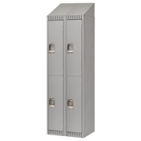 Lockers, 2 -tier, Bank of 2, 24" x 18" x 82", Steel, Grey, Knocked Down Kelford