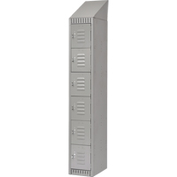 Lockers, 6 -tier, 12" x 18" x 82", Steel, Grey, Knocked Down Kelford