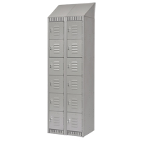 Lockers, 6 -tier, Bank of 2, 24" x 18" x 82", Steel, Grey, Knocked Down Kelford