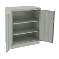 Counter High Cabinet, Steel, 2 Shelves, 42" H x 36" W x 18" D, Light Grey FL643 | Kelford