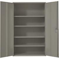 Armoire de rangement Hi-Boy tr&egrave;s large, Acier, 4 Tablettes, 72" h x 48" la x 24" P, Gris Kelford