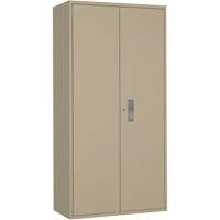 Armoire de rangement Hi-Boy, Acier, 4 Tablettes, 72" h x 36" la x 18" P, Beige Kelford