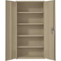 Armoire de rangement Hi-Boy, Acier, 4 Tablettes, 72" h x 36" la x 18" P, Beige Kelford