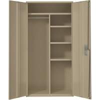 Armoire de rangements combin&eacute;s, Acier, 6 Tablettes, 72" h x 36" la x 18" P, Beige Kelford