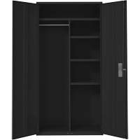 Armoire de rangements combin&eacute;s, Acier, 6 Tablettes, 72" h x 36" la x 18" P, Noir Kelford
