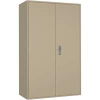 Armoire de rangement Hi-Boy tr&egrave;s large, Acier, 4 Tablettes, 72" h x 48" la x 24" P, Beige Kelford