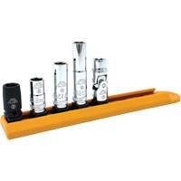 Chrome Finish Socket Set with Rail, 5 Pieces, 1/4" Drive Size Kelford