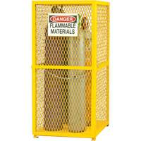 Gas Cylinder Storage Cabinet, 9 Cylinder Capacity, 30" W x 30" D x 71-3/4" H, Yellow Kelford