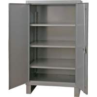 Armoire tr&egrave;s robuste, Acier, 3 Tablettes, 66" h x 48" la x 24" P, Gris Kelford
