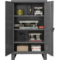 Armoire tr&egrave;s robuste, Acier, 3 Tablettes, 66" h x 60" la x 24" P, Gris Kelford