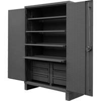 Armoire tr&egrave;s robuste avec tablettes coulissantes, Acier, 4 Tablettes, 78" h x 48" la x 24" P, Gris Kelford