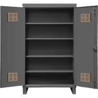 Armoire ext&eacute;rieure robuste, Acier, 4 Tablettes, 78" h x 48" la x 24" P, Gris Kelford