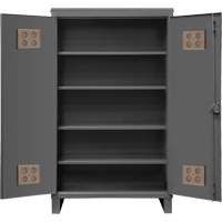 Armoire ext&eacute;rieure robuste, Acier, 4 Tablettes, 78" h x 60" la x 24" P, Gris Kelford
