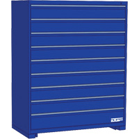 Armoire &agrave; tiroirs modulaire, 9 tiroirs, 36" la x 28" p x 60" h, Bleu Kelford