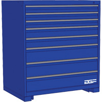 Armoire &agrave; tiroirs modulaire, 8 tiroirs, 24" la x 24" p x 40" h, Bleu Kelford