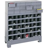 Modular Small Parts Storage Unit, Steel, 18 Drawers, 33-3/4" x 12-1/4" x 40-1/2", Grey Kelford