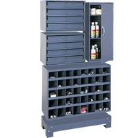 Modular Small Parts Storage Unit, Steel, 8 Drawers, 33-3/4" x 12-1/4" x 59-5/8", Grey Kelford