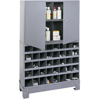 Modular Small Parts Storage Unit, Steel, 0 Drawers, 33-3/4" x 12-1/4" x 53-1/2", Grey Kelford