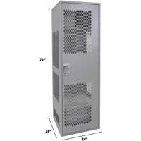 Gear Locker with Door, Steel, 24" W x 24" D x 72" H, Grey Kelford