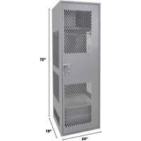Gear Locker with Door, Steel, 24" W x 18" D x 72" H, Grey Kelford