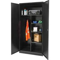 Combination Storage Cabinet, 36" W x 18" D x 72" H, Black Kelford