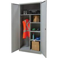 Armoire de rangement combin&eacute;e, 36" la x 18" p x 72" h, Gris Kelford