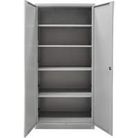 Hi-Boy Storage Cabinet, Steel, 4 Shelves, 72" H x 36" W x 18" D, Grey Kelford